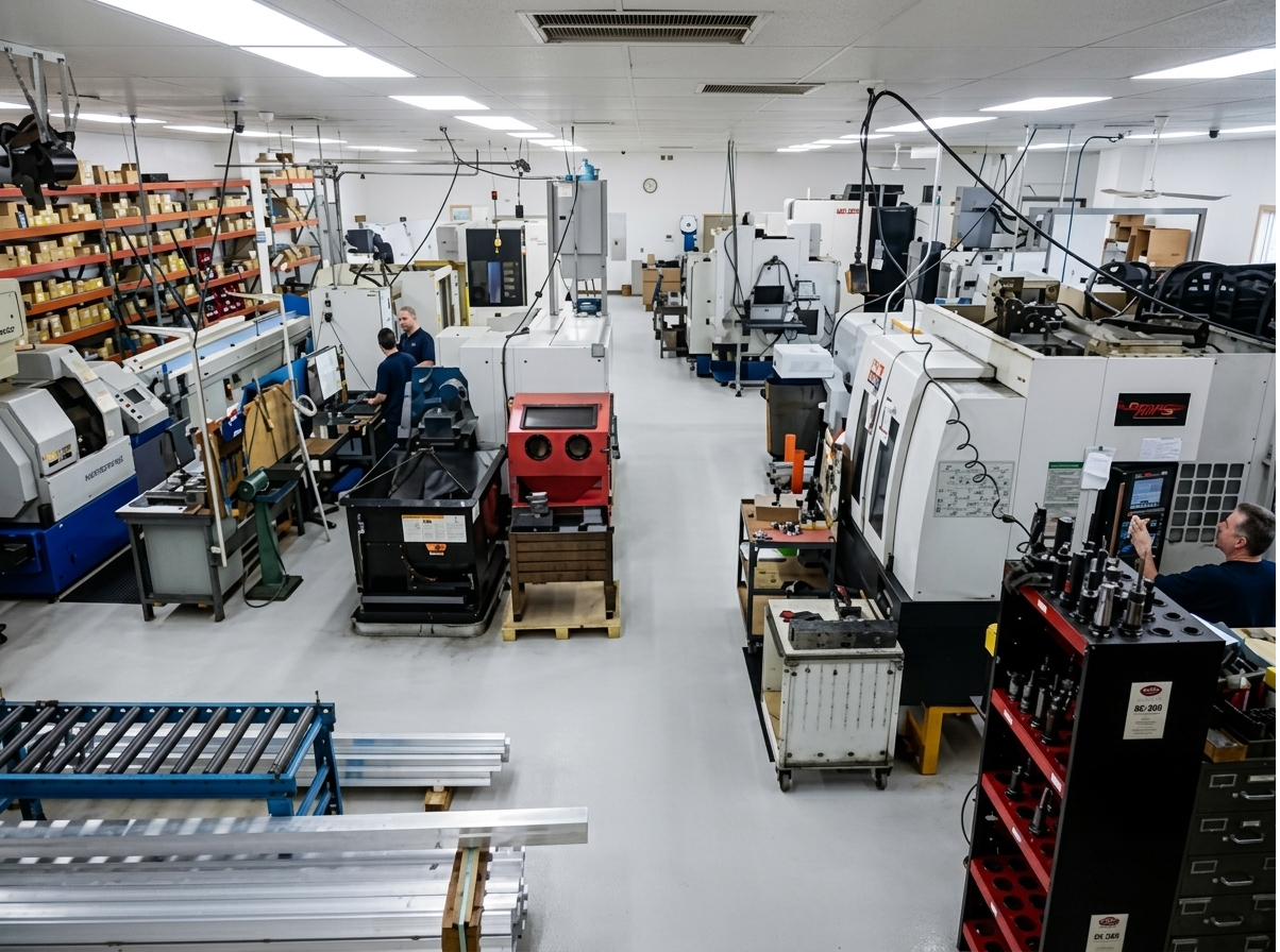 Peak Precision CNC machine shop floor in Franksville, WI
